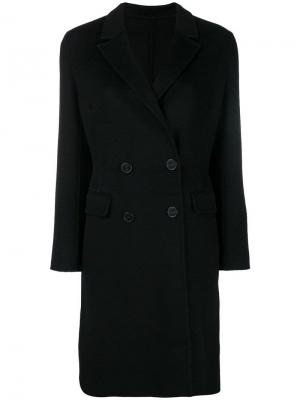 Двубортное пальто Pinko. Цвет: черный