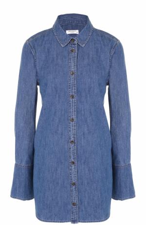 Удлиненная джинсовая блуза свободного кроя Equipment. Цвет: синий