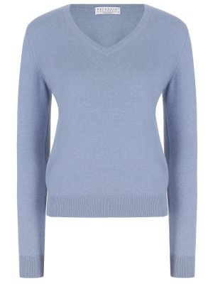 Пуловер кашемировый BRUNELLO CUCINELLI. Цвет: голубой