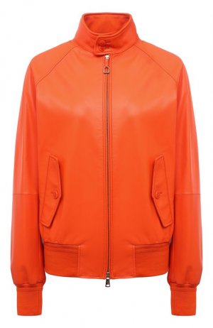 Кожаная куртка Ralph Lauren. Цвет: оранжевый