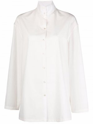 Рубашка с высоким воротником Lemaire. Цвет: белый
