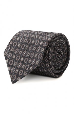 Шелковый галстук Kiton. Цвет: серый