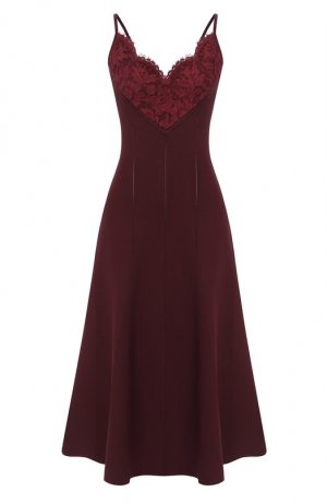 Платье из вискозы Valentino. Цвет: бордовый