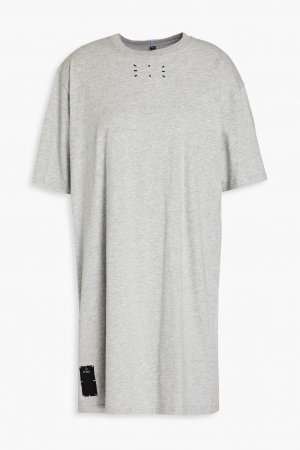 Платье мини из хлопкового джерси с аппликацией логотипа MCQ ALEXANDER MCQUEEN, серый McQueen