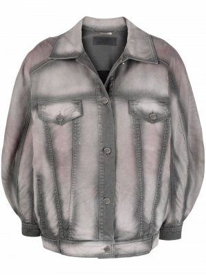 Джинсовая куртка с эффектом потертости Alberta Ferretti. Цвет: серый
