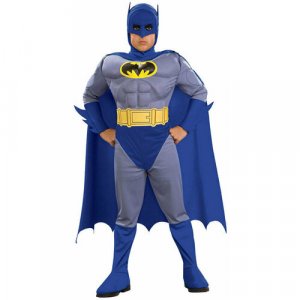 Карнавальный костюм Rubies Бэтмен синий с мускулами RUBIE'S. Цвет: серый/синий