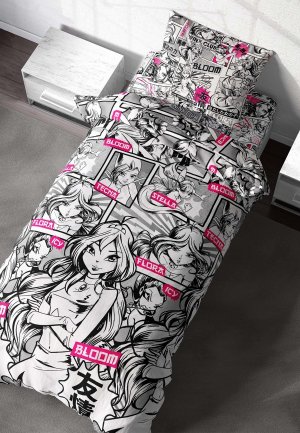 Постельное белье 1,5-спальное Непоседа Winx manga. Цвет: разноцветный