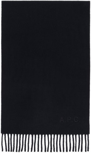 Темно-синий шарф с вышивкой «Амбруаз» A.P.C.