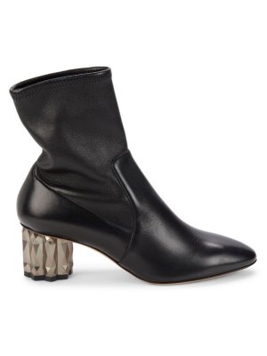 Кожаные ботинки Camelia на блочном каблуке , черный Ferragamo