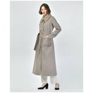 Пальто кашемировое с отделкой из меха норки, , 44 Manzoni24. Цвет: серый