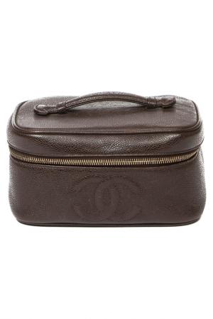 Cosmetic case front CHANEL VINTAGE. Цвет: brown
