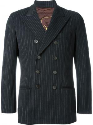 Двубортный пиджак в тонкую полоску Jean Paul Gaultier Vintage. Цвет: чёрный
