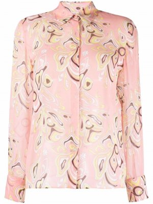 Рубашка с длинными рукавами и принтом Africana Emilio Pucci. Цвет: розовый