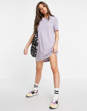 Сиреневое платье-футболка мини Abbie-Фиолетовый цвет Monki