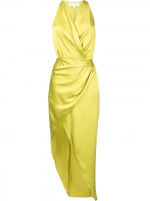 Платье асимметричного кроя с вырезом халтер Michelle Mason. Цвет: зеленый