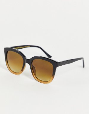 Женские солнцезащитные очки с круглой оправой и стеклами черно-коричневым омбре Billy-Черный цвет A.Kjaerbede