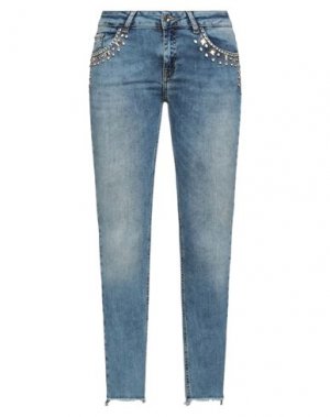 Укороченные джинсы XT STUDIO. Цвет: синий