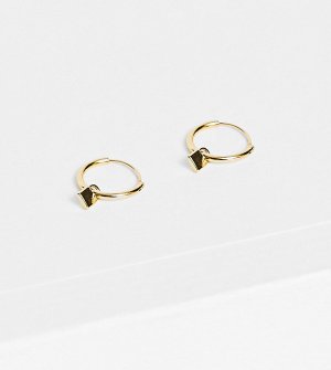 Золотистые серьги-кольца с маленькими замками -Золотистый Orelia