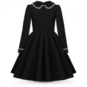 Школьное платье , размер 128-134, черный, белый Alisia Fiori. Цвет: белый/синий