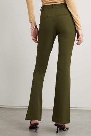 VERONICA BEARD расклешенные брюки из эластичного крепа Hibiscus, армейский зеленый