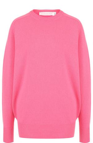 Однотонный кашемировый пуловер с круглым вырезом Victoria Beckham. Цвет: светло-розовый