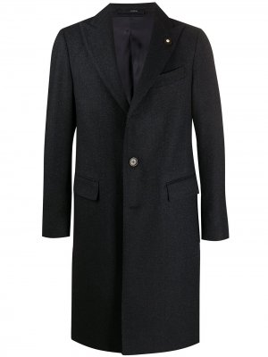 Однобортное пальто Lardini. Цвет: синий