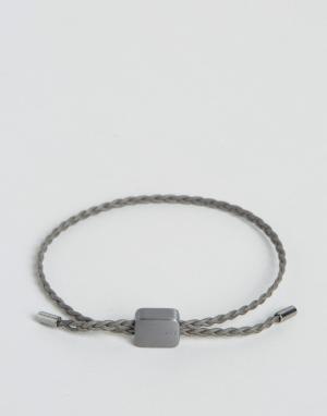 Серый плетеный веревочный браслет Ted Baker. Цвет: серый
