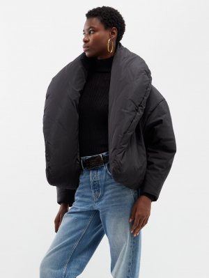 Утепленная куртка из шелковой тафты , черный Saint Laurent