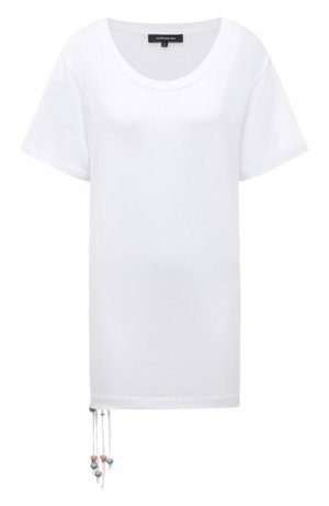 Хлопковая футболка Barbara Bui. Цвет: белый