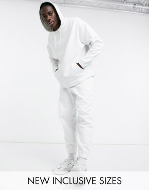 Белый спортивный костюм из органического хлопка в стиле oversize с худи и джоггерами ASOS DESIGN