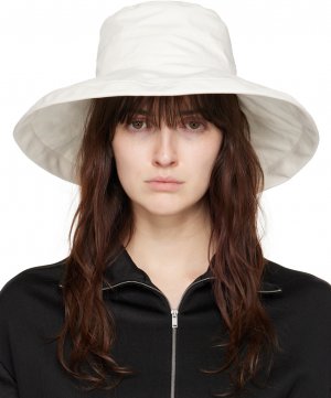 Белая пляжная шляпа-ведро Jil Sander