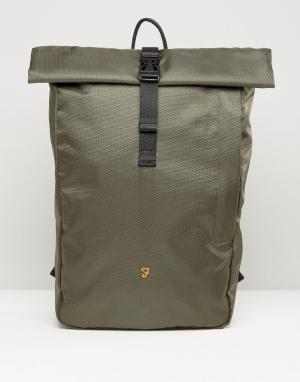 Зеленый рюкзак с закатанным верхом Farah. Цвет: зеленый