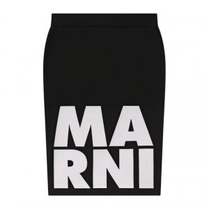 Хлопковая юбка Marni. Цвет: чёрный