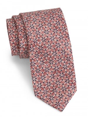 Шелковый галстук с цветочным принтом Geo , розовый Saks Fifth Avenue