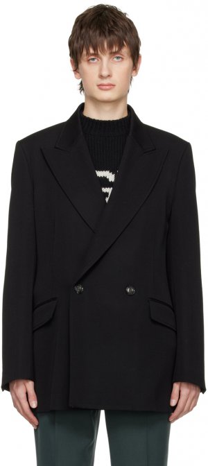 Черный шерстяной пиджак MM6 Maison Margiela