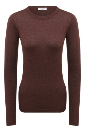 Пуловер из смеси кашемира и шелка Brunello Cucinelli. Цвет: бордовый