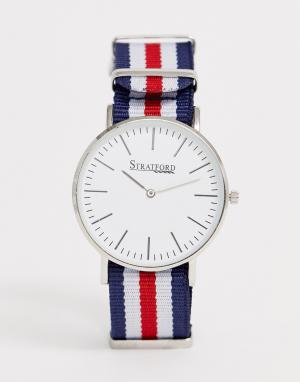 Женские часы с нейлоновым красным/темно-синим ремешком -Мульти Stratford