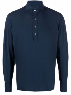 Рубашка поло с длинными рукавами Lardini. Цвет: синий