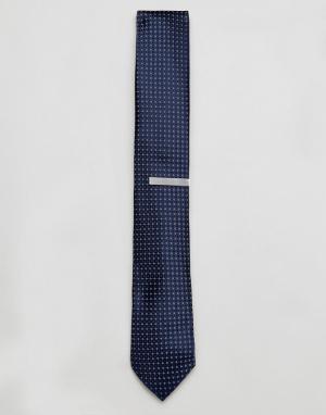 Подарочный набор с галстуком и зажимом для галстука -Темно-синий Jack & Jones