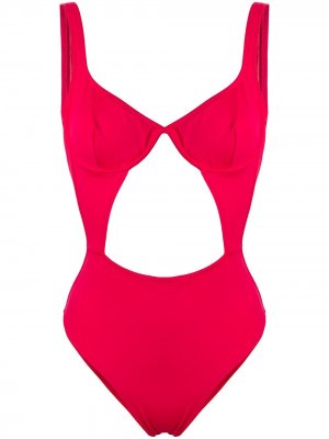 Слитный купальник с вырезами Sian Swimwear. Цвет: красный