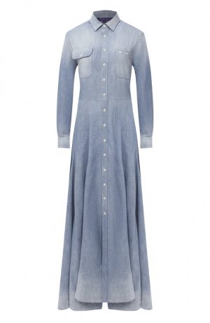 Джинсовое платье Ralph Lauren. Цвет: голубой