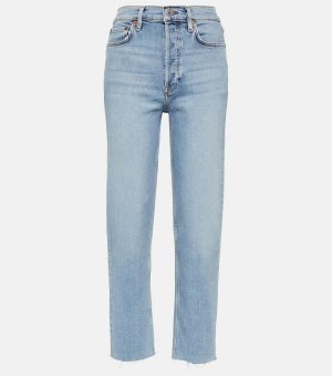 Прямые джинсы в стиле 70-х годов с высокой посадкой Re/Done, синий Re/done