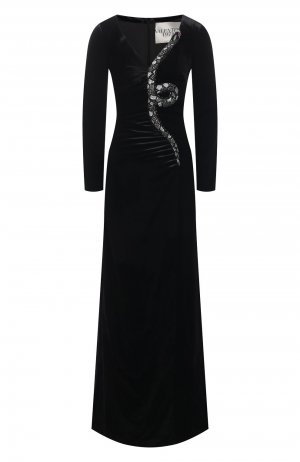 Бархатное платье Valentino. Цвет: чёрный