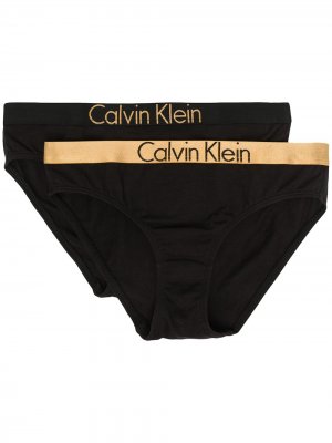 Комплект из трех трусов-брифов с логотипом Calvin Klein Kids. Цвет: черный