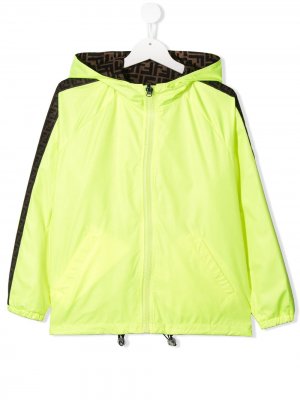 Пиджак с контрастным логотипом Fendi Kids. Цвет: зеленый