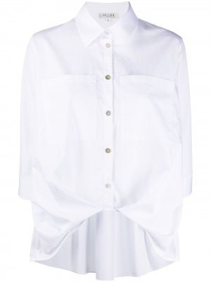 Рубашка оверсайз со сборками BI494. Цвет: белый