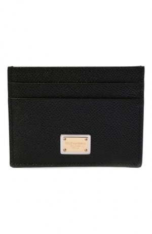 Кожаный футляр для кредитных карт Dolce & Gabbana. Цвет: чёрный
