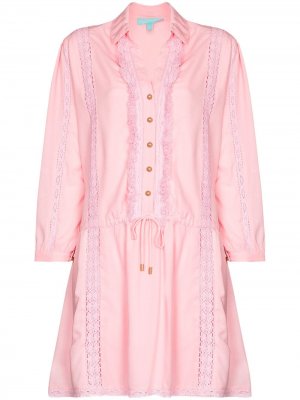Платье-рубашка с кружевом Melissa Odabash. Цвет: розовый