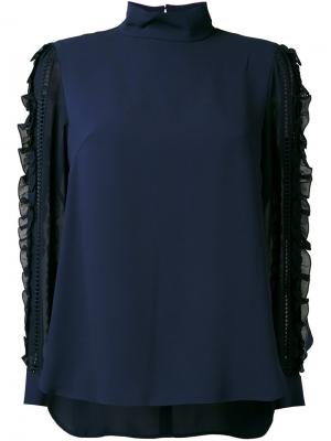 Блузка с прозрачными рукавами Muveil. Цвет: синий