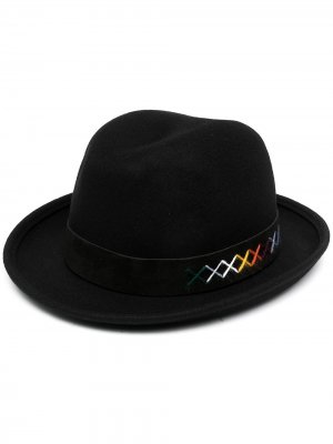 Шляпа-федора с декоративной строчкой Paul Smith. Цвет: черный